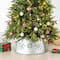 Glitzhome® Silver 26" LED Snowflake Cutout Metal Tree Collar